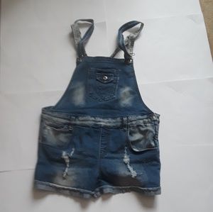 Dollhouse Overall Shorts with Floral Lining